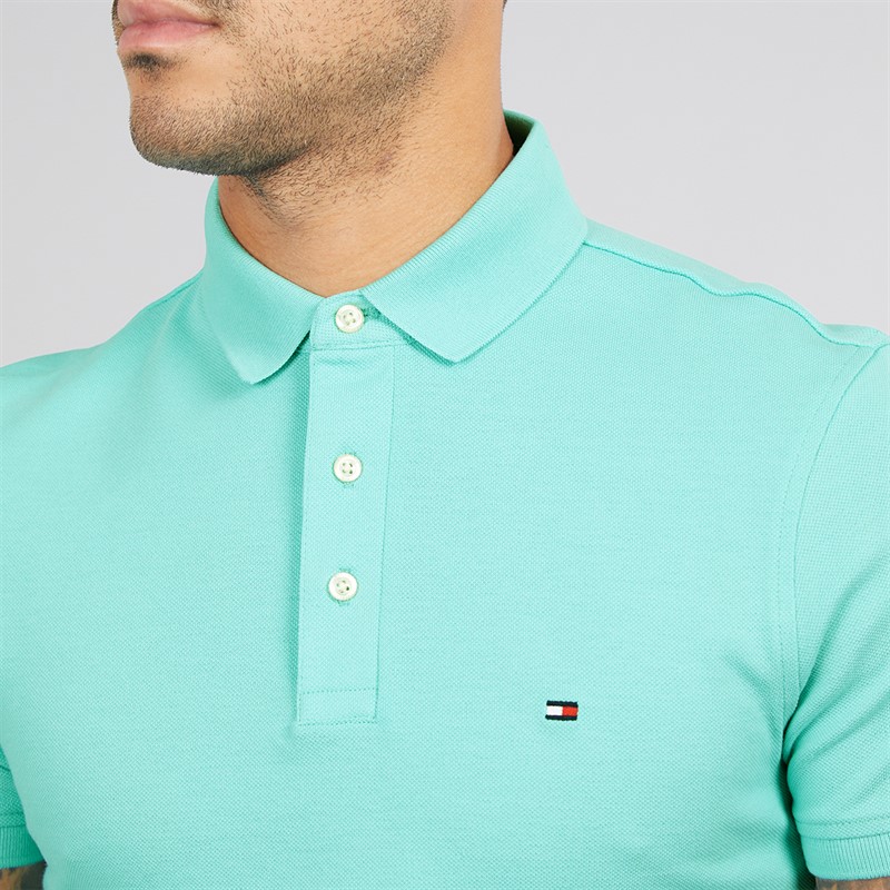 Tommy Hilfiger Mens 1985 Slim Polo Shirt Chilled Mint