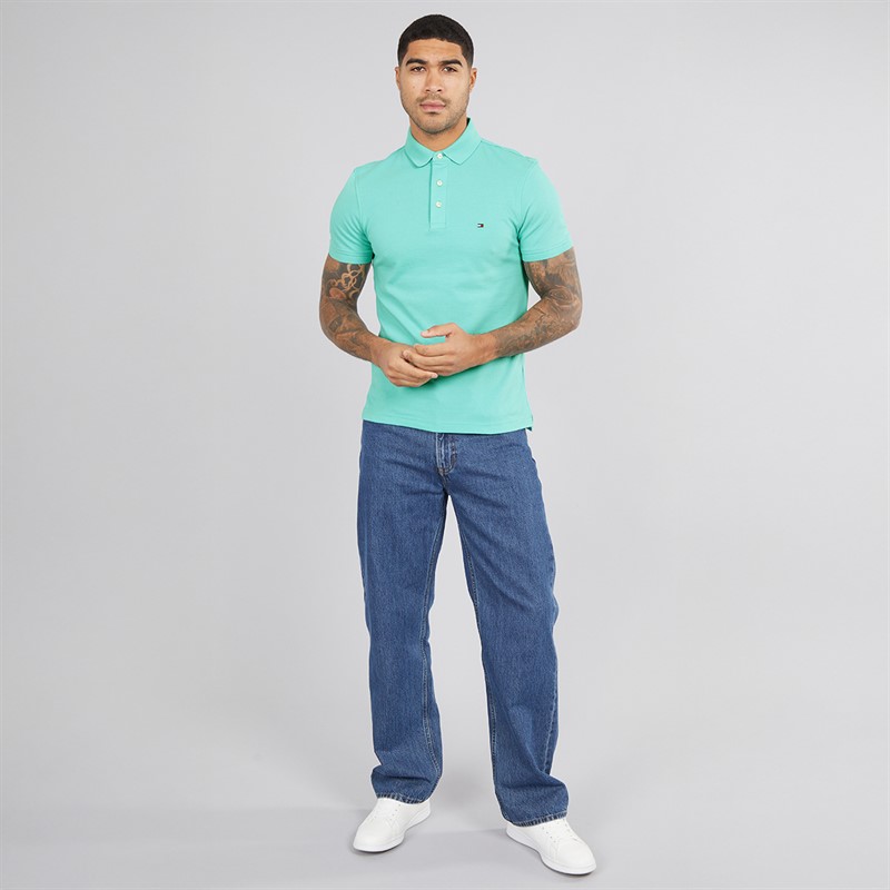 Tommy Hilfiger Mens 1985 Slim Polo Shirt Chilled Mint