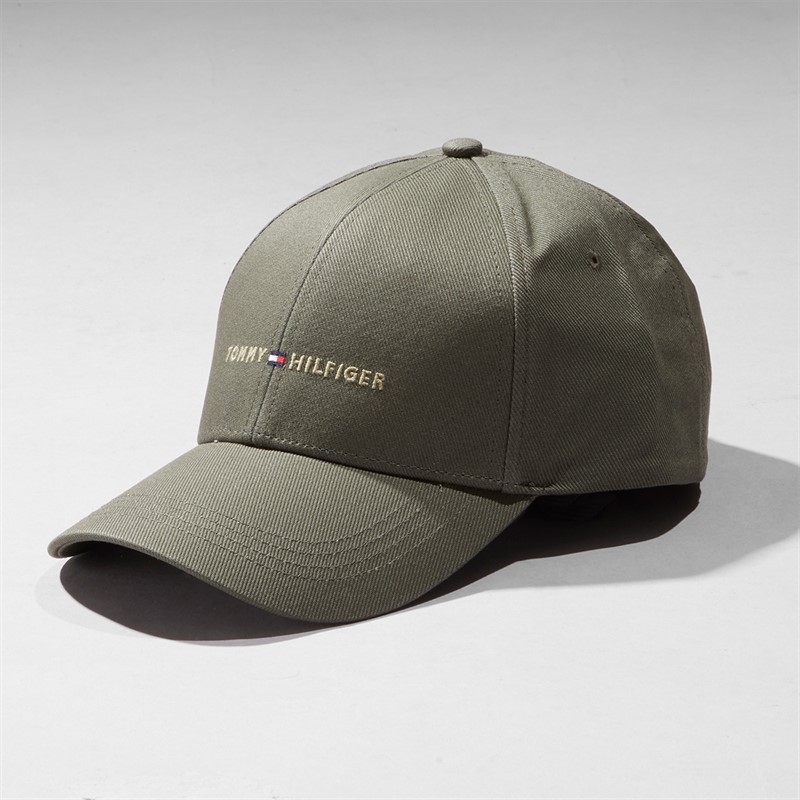 Tommy Hilfiger Mens TH Foundation Six Panel Cap Battle Green