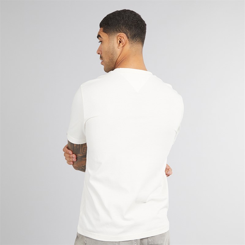 Tommy Hilfiger Mens Americana Monotype Pocket T-Shirt Ivory Petal