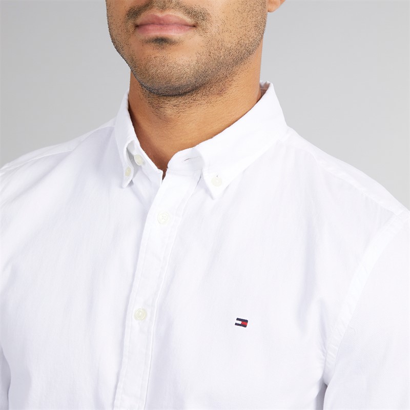 Tommy Hilfiger Mens Flex Dobby Shirt Th Optic White