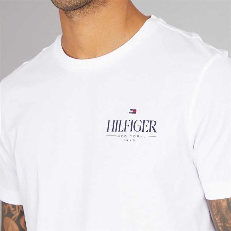 Tommy Hilfiger Mens Hilfiger Stack T-Shirt White