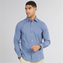 Tommy Hilfiger Mens Flex Poplin Mini Print Shirt Preppy Navy