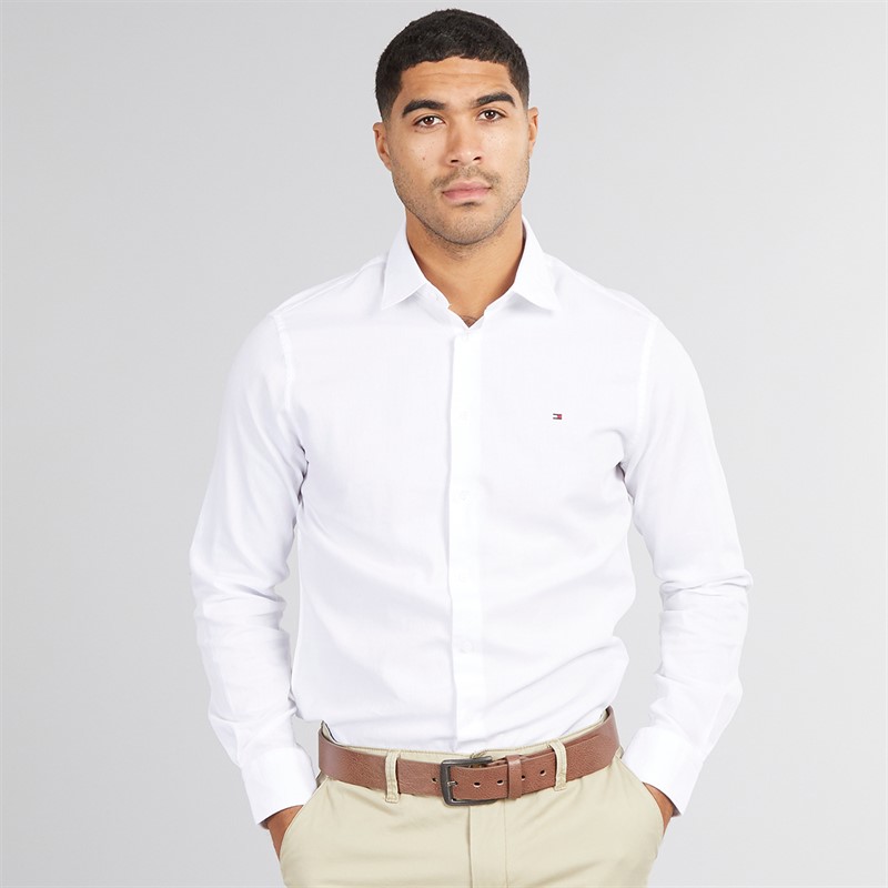 Tommy Hilfiger Mens Twill Shirt Optic White