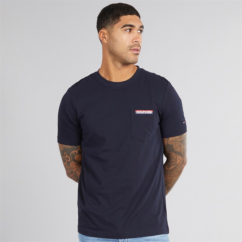Tommy Hilfiger Mens Americana Monotype Pocket T-Shirt Desert Sky