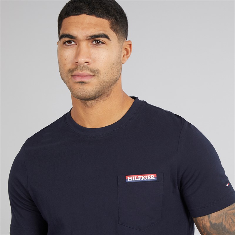 Tommy Hilfiger Mens Americana Monotype Pocket T-Shirt Desert Sky