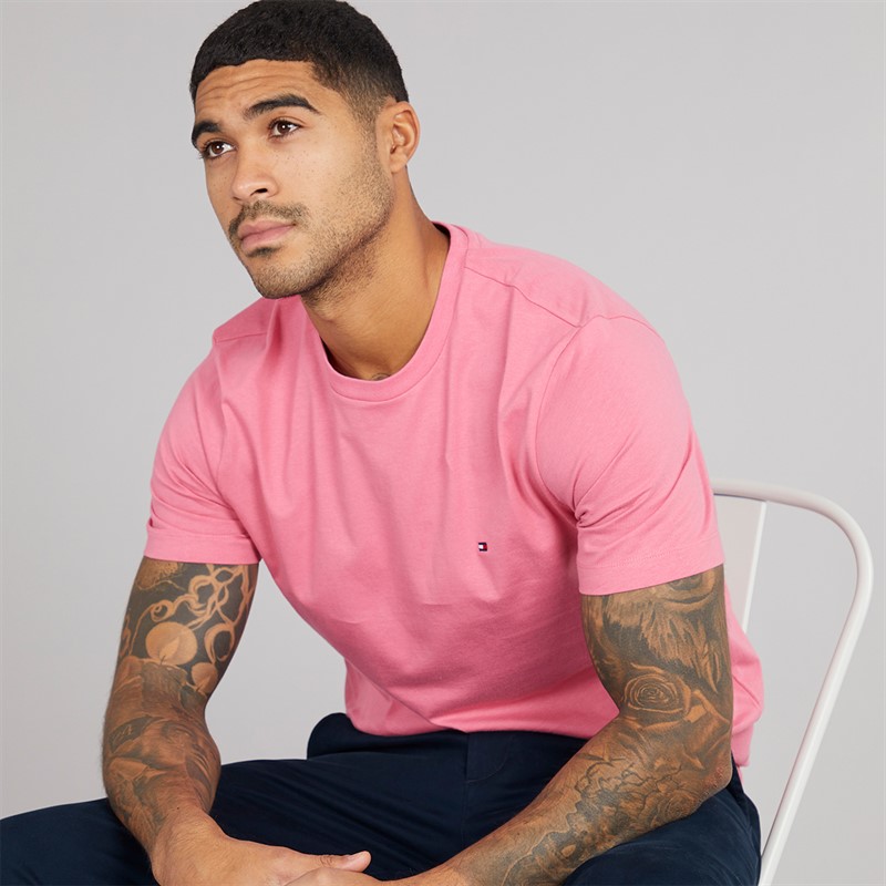 Tommy Hilfiger Mens Seasonal Solid T-Shirt Vintage Rosy