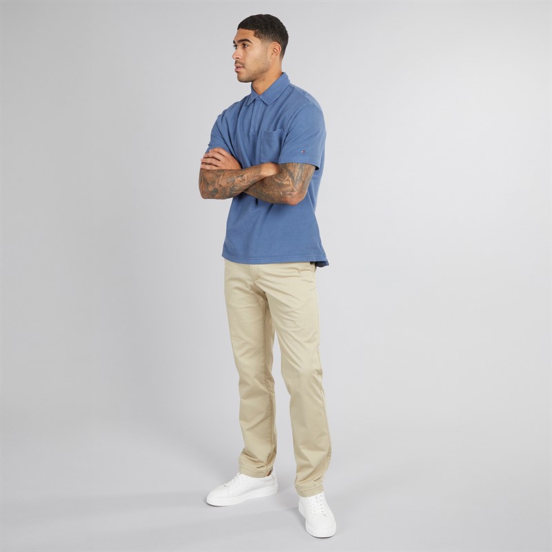 Tommy Hilfiger Mens Riviera Classic Fit Polo Shirt Preppy Navy