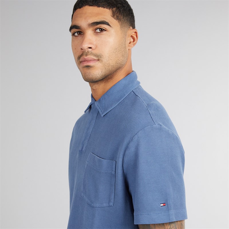 Tommy Hilfiger Mens Riviera Classic Fit Polo Shirt Preppy Navy