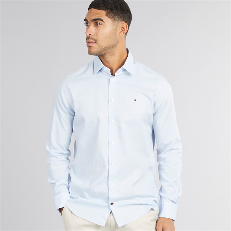 Tommy Hilfiger Mens Twill Shirt Breezy Blue
