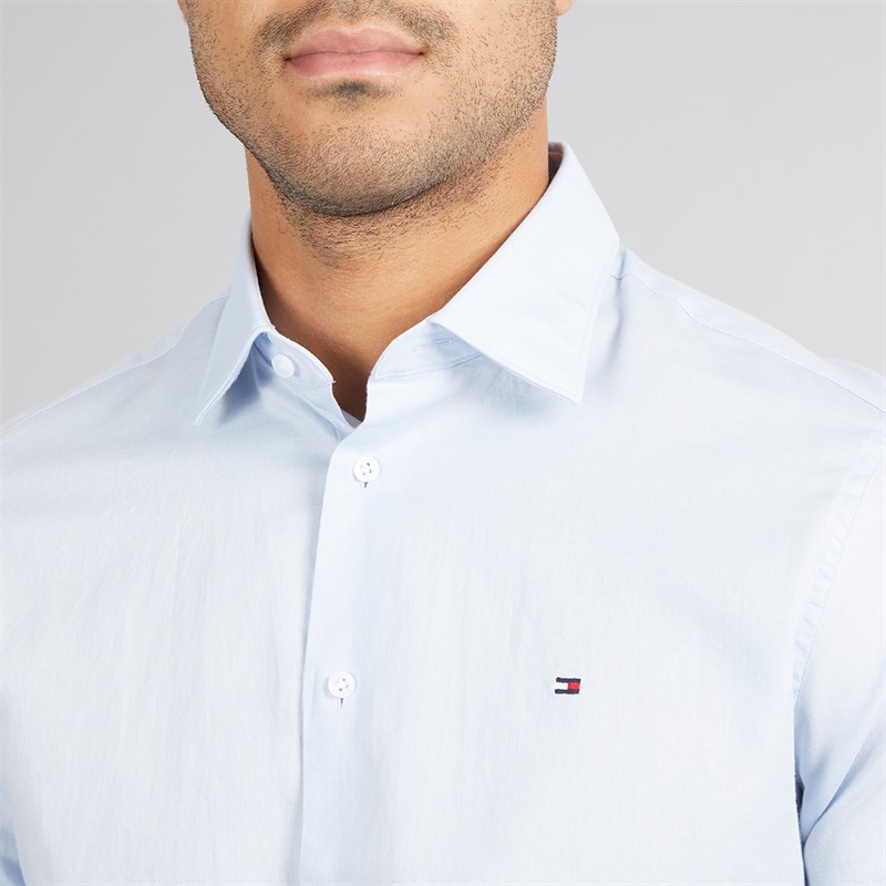 Tommy Hilfiger Mens Twill Shirt Breezy Blue