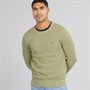 Tommy Hilfiger Mens Essential Structure Crew Neck Jumper Heathered Olive
