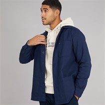 Tommy Hilfiger Mens Waffle Overshirt Preppy Navy