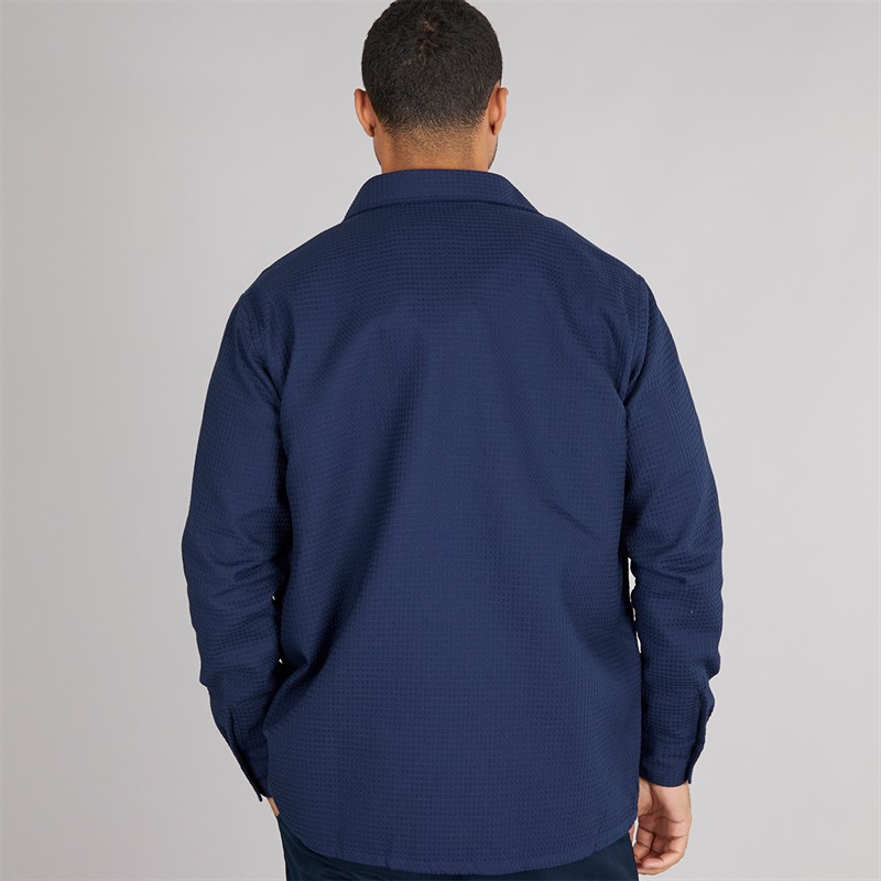 Tommy Hilfiger Mens Waffle Overshirt Preppy Navy