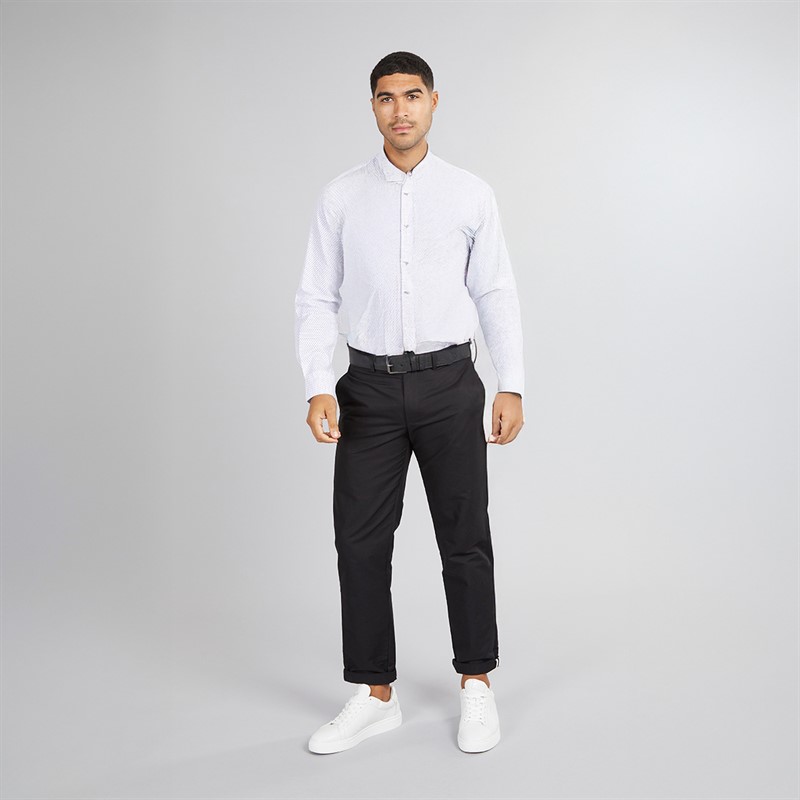 Tommy Hilfiger Mens Twill Shirt White/Preppy Navy