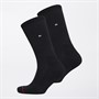Tommy Hilfiger Mens Two Pack Crew Socks Black