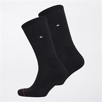 Tommy Hilfiger Mens Two Pack Crew Socks Black