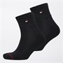 Tommy Hilfiger Mens Two Pack Quarter Socks Black