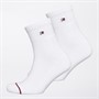 Tommy Hilfiger Mens Two Pack Quarter Socks White