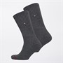 Tommy Hilfiger Mens Two Pack Crew Socks Anthracite Melange