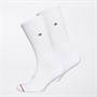 Tommy Hilfiger Mens Two Pack Crew Socks White