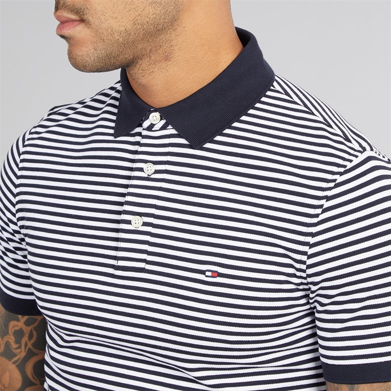 Tommy Hilfiger Mens 1985 Slim Polo Shirt Desert Sky/White Desert Sky / White