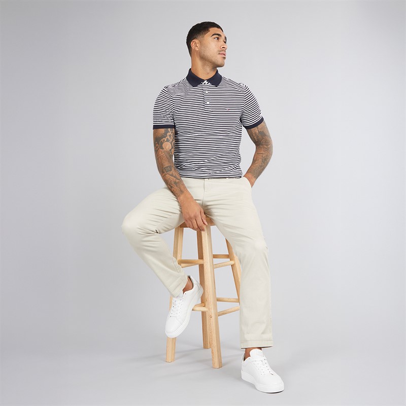 Tommy Hilfiger Mens 1985 Slim Polo Shirt Desert Sky/White Desert Sky / White