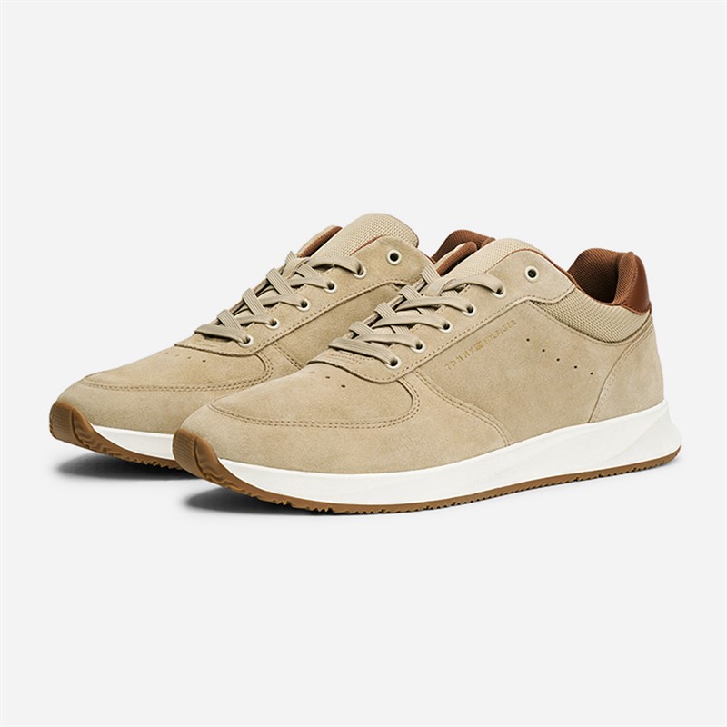 Tommy Hilfiger Mens Premium Suede Trainers Sandalwood