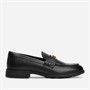 Tommy Hilfiger Womens Leather Monogram Horsebit Loafers Black