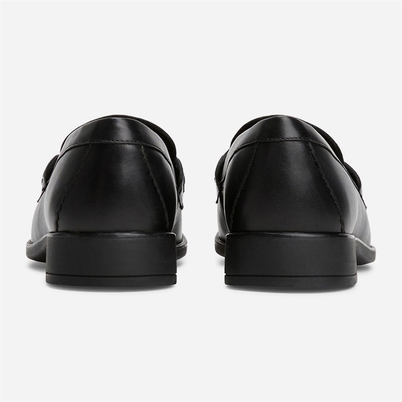 Tommy Hilfiger Womens Leather Monogram Horsebit Loafers Black