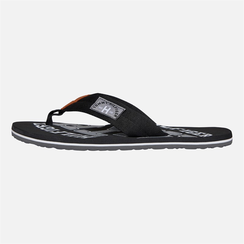 Tommy Hilfiger Mens Essential Beach Flip Flops Black