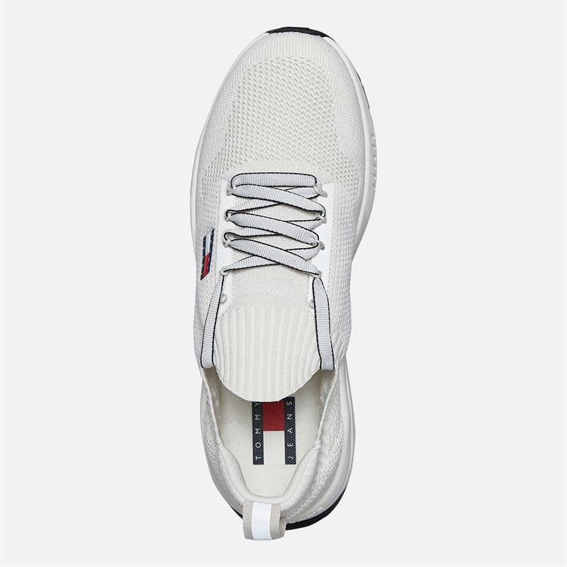 Tommy Hilfiger Mens Knitted Trainers Ecru
