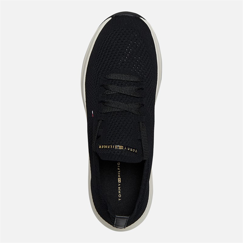 Tommy Hilfiger Womens Knit Runner Trainers Black
