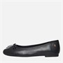 Tommy Hilfiger Womens Leather Toe Cap Ballerinas Black