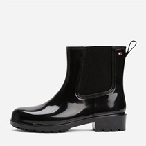 Tommy Hilfiger Womens Glossy Wellies Black