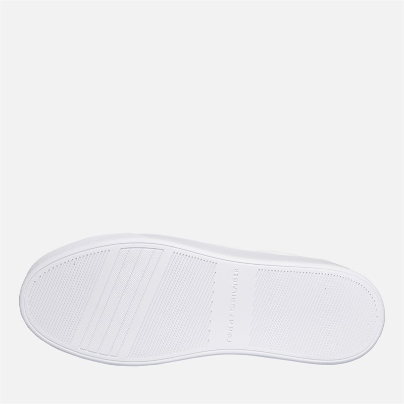 Tommy Hilfiger Womens Metallic Platform Court Trainers White/Gold