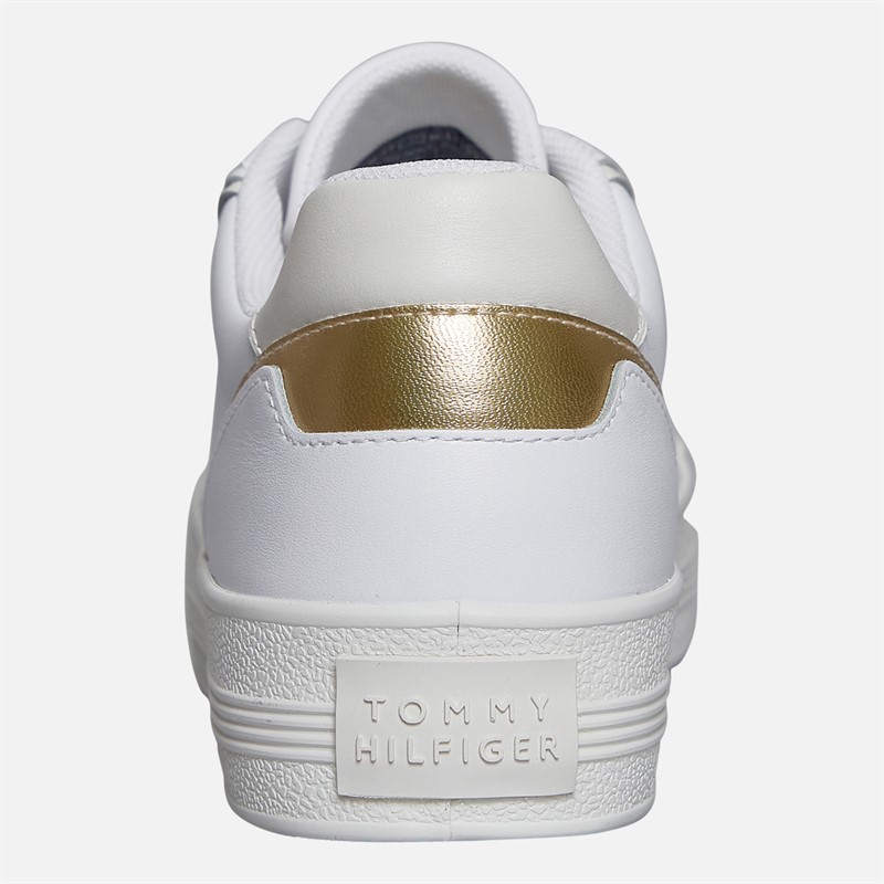 Tommy Hilfiger Womens Essential Vulc Trainers White/Gold