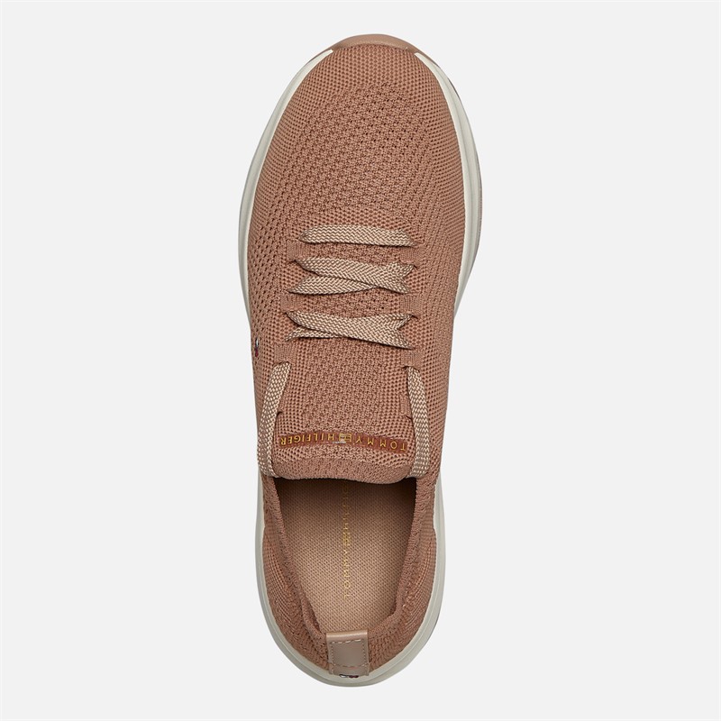 Tommy Hilfiger Womens Knit Runner Trainers Claystone