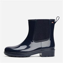 Tommy Hilfiger Womens Glossy Wellies Space Blue