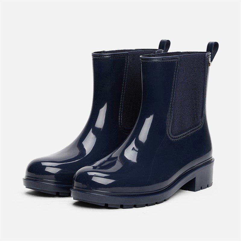Tommy Hilfiger Womens Glossy Wellies Space Blue
