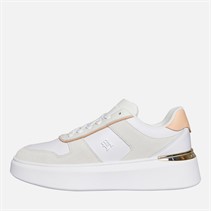 Tommy Hilfiger Womens Court Trainers White/Pale Orange