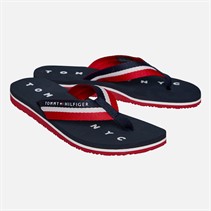 Tommy Hilfiger Womens Tommy Loves NY Beach Flip Flops Midnight