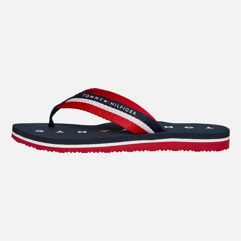 Tommy Hilfiger Womens Tommy Loves NY Beach Flip Flops Midnight