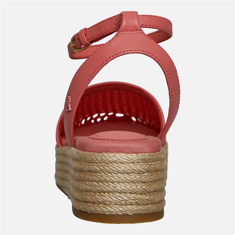 Tommy Hilfiger Womens Mesh Ankle Strap Sandals Washed Cherry