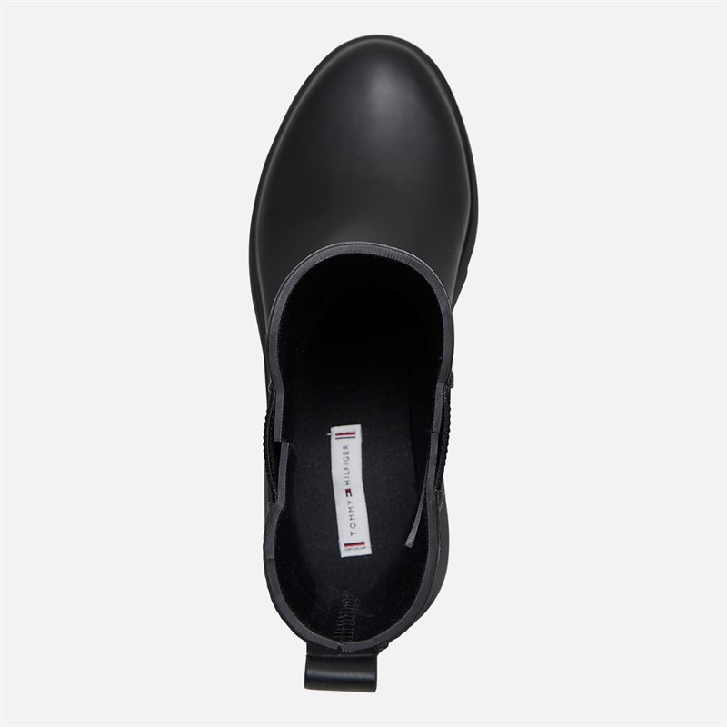 Tommy Hilfiger Womens Rubber Flag Wellies Black