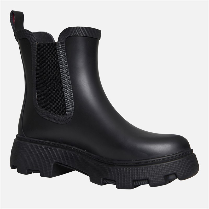 Tommy Hilfiger Womens Rubber Flag Wellies Black
