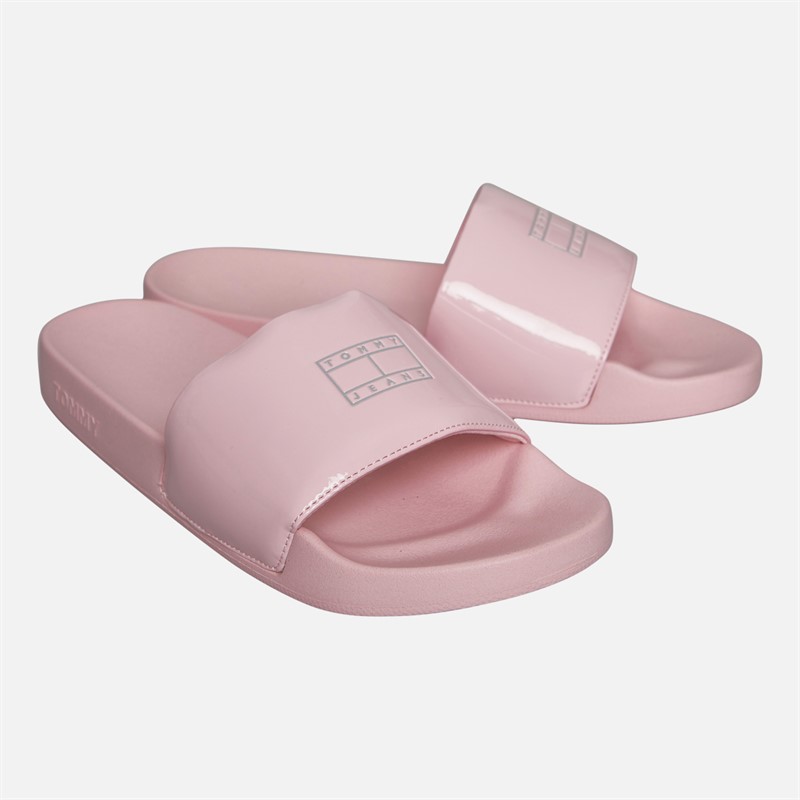 Tommy Hilfiger Womens Flag Pool Sliders Misty Pink