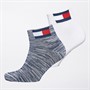 Tommy Hilfiger Flag Two Pack Quarter Socks Navy