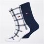 Tommy Hilfiger Two Pack Tartan Socks White