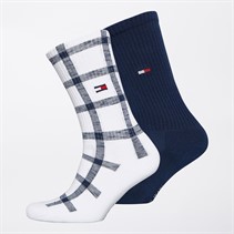 Tommy Hilfiger Two Pack Tartan Socks White